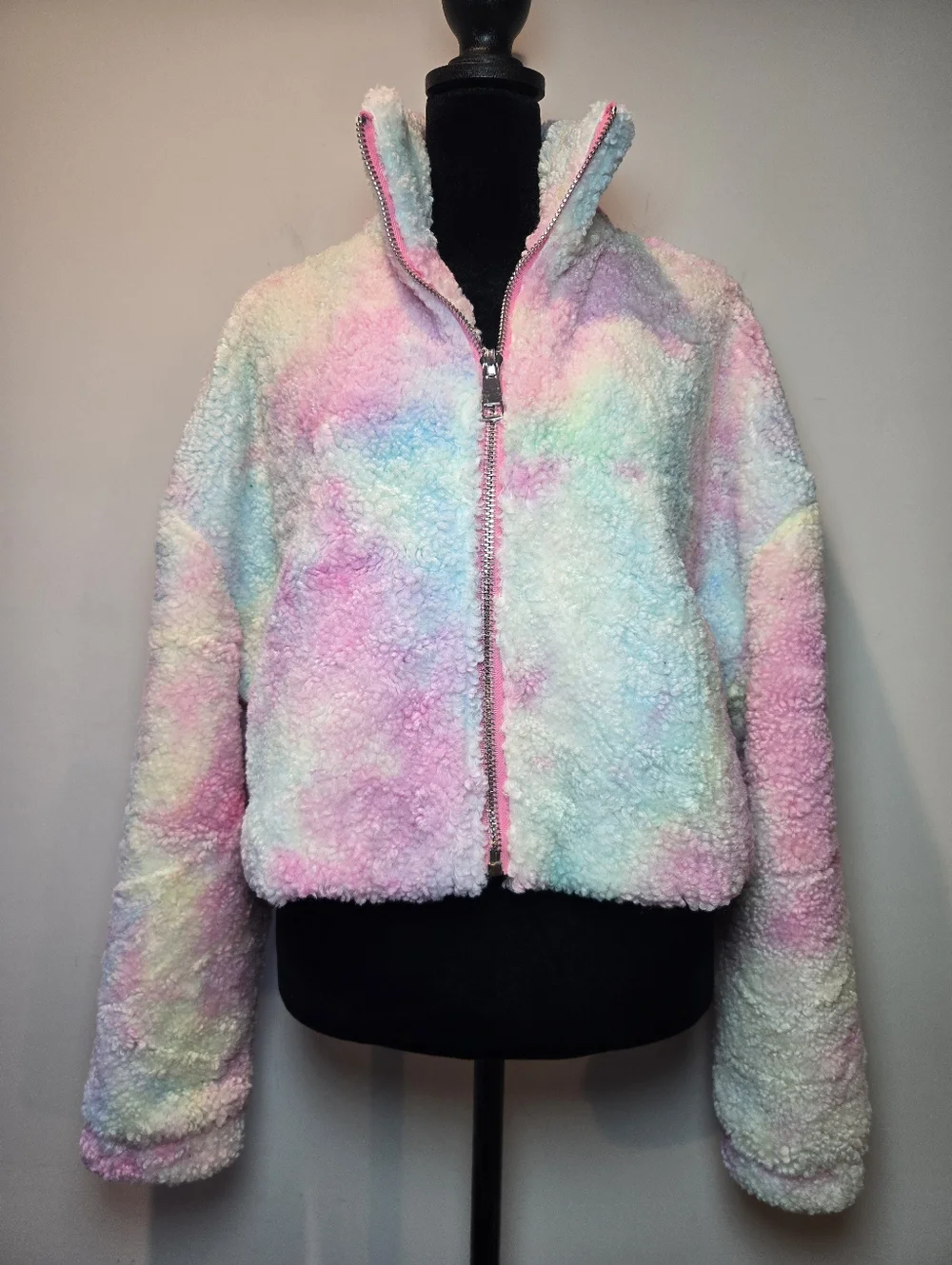 Sugar Thrillz Jacket Women's Sherpa Medium Dolls Kill Candy Pastel Dopamine Y2k - Picture 4 of 10